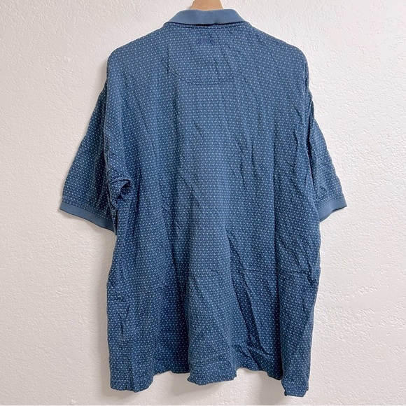 Bolle Golf 60’s Two Ply Mercerized Cotton Blue Patterned Polo, Size L - Picture 3 of 5